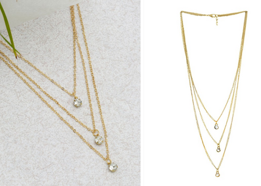 Gold-Toned Alloy Gold-Plated Layered Necklace (06-12-24)