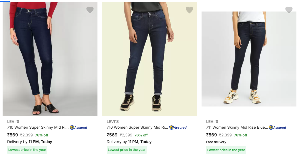 Levis Women Jeans from 569 (09-12-24)