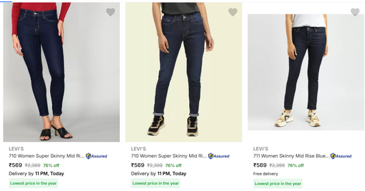 Levis Women Jeans from 569 (09-12-24)