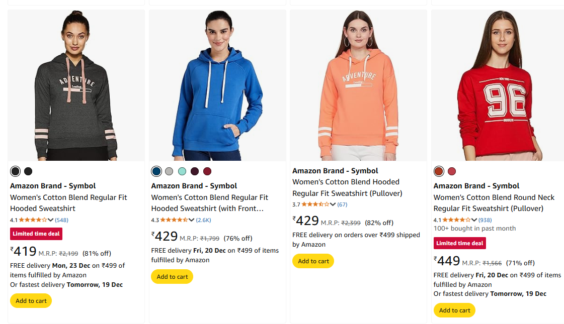 Sweatshirt Starts @ 419.(18-12-24)