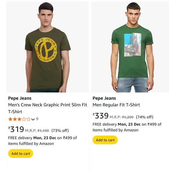 Upto 89% Off On Pepe Jeans Clothing. (19-12-24)