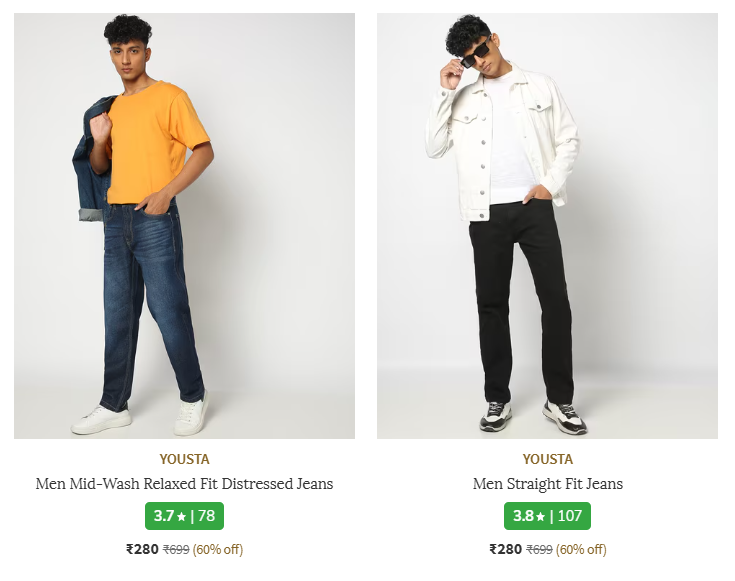 Men's Jeans Starts @₹270