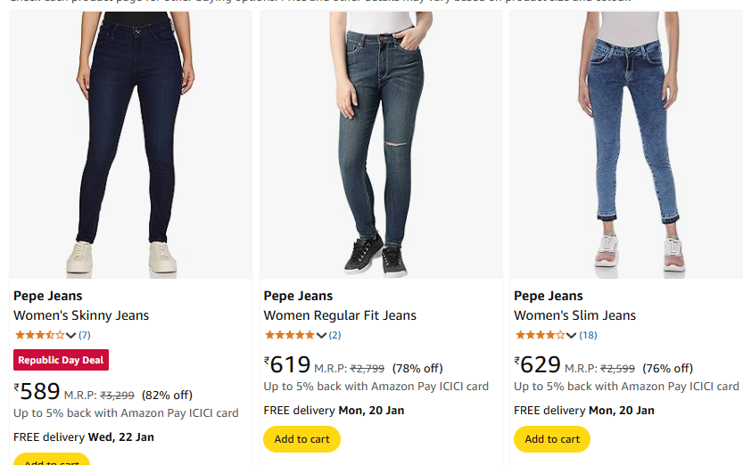 Loot : Pepe Jeans Upto 81% OFF + 5% Coupon