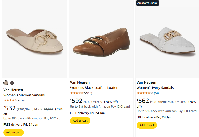 Min. 70% Off On Van Heusen Footwear.