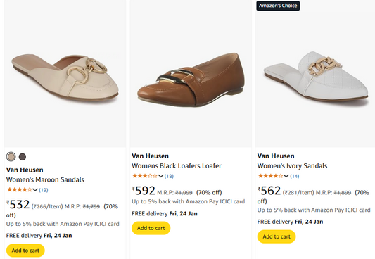 Min. 70% Off On Van Heusen Footwear.