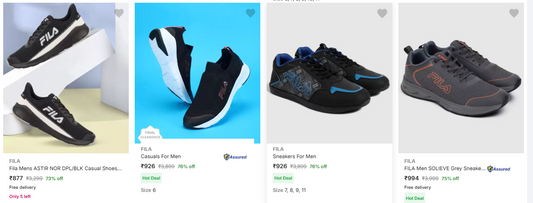 75% OFF on FILA SHOES