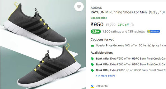 ADIDAS RAYGUN M Running Shoes For Men  At Rs.950