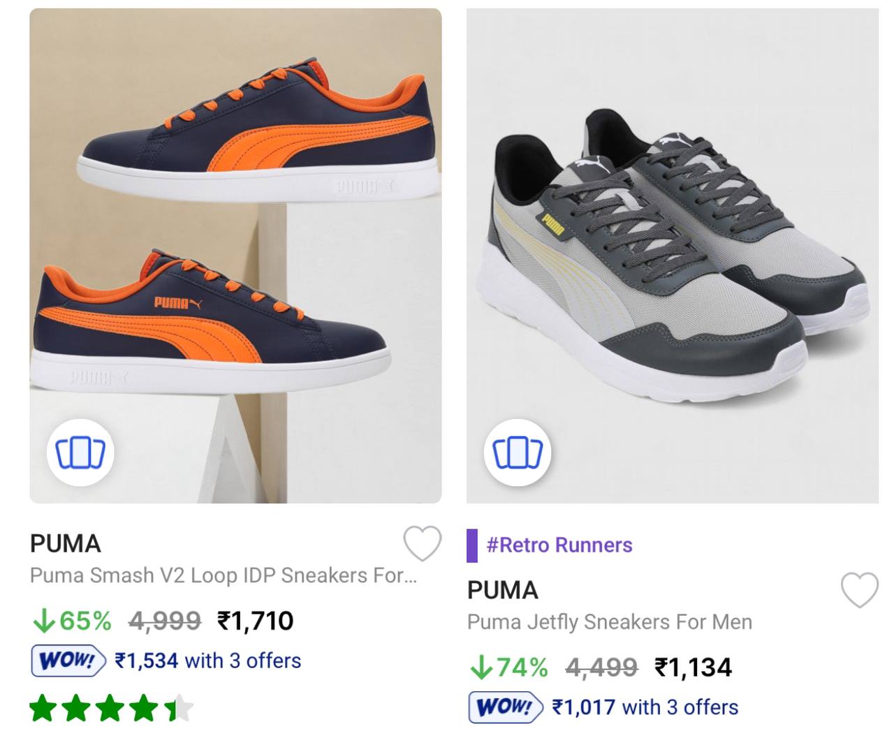 Puma Sneakers @ Min 70% Off