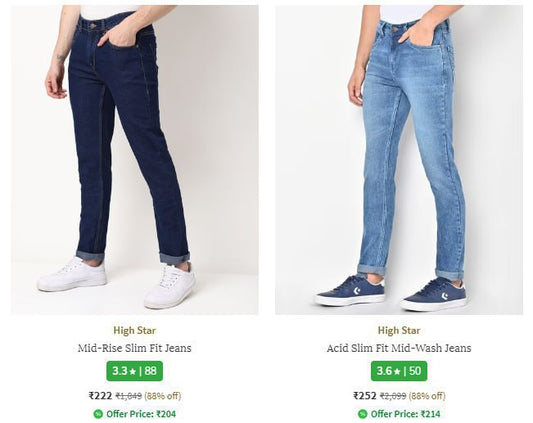 AJIO Loot : Men's Jeans Starts @222