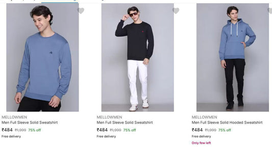 MELLOWMEN Men Full Sleeve solid Sweatshirt