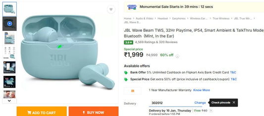 JBL Wave Beam TWS @1999