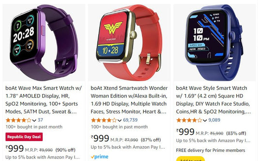 boAt Calling Smartwatch Starts @999