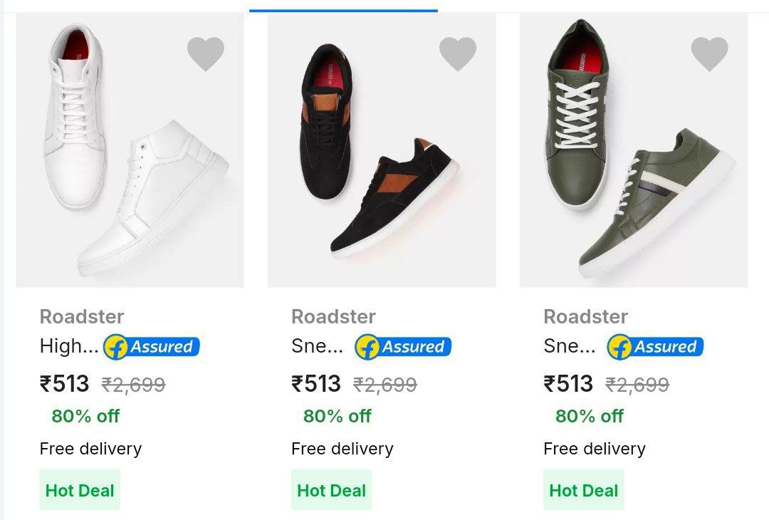 🔥Roadster Mens Casual Shoes at ₹513 (09/11/23)