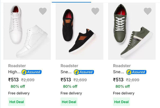 🔥Roadster Mens Casual Shoes at ₹513 (09/11/23)