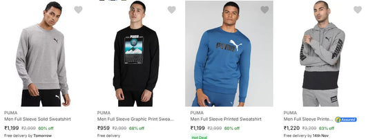 PUMA WINTERWEAR UPTO 70% OFF (90/11/24)