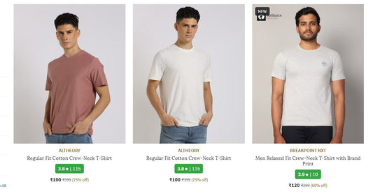 AJIO Loot : Men's Clothing Starts @₹100 (10-11-24)