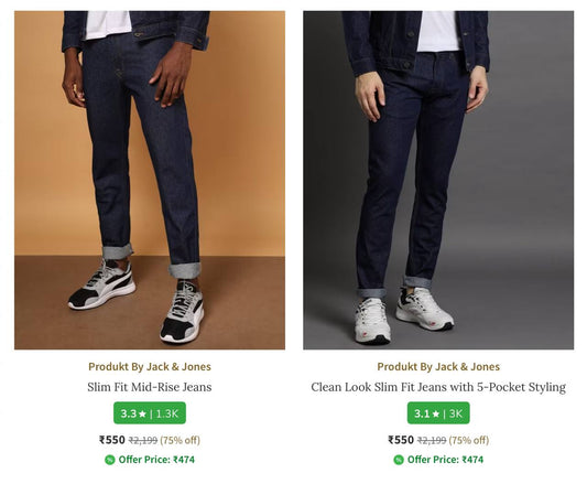 AJIO : 80% Off On Jack & Jones Clothing