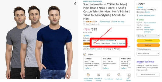 Apply ₹300 Off Coupon | Men's T-Shirt (All Size, Pack Of 3) @299. (19-11-24)