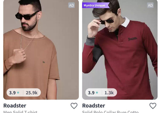 Myntra: upto 80% off Roadster T-shirts (20-11-24)