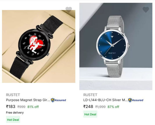 GRAB : Upto 90% Off on Watches Starts At Rs.183