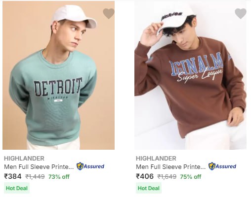 Highlander Men's Sweatshirts Upto 76% Off (22-11-24)