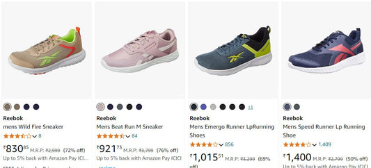 Reebok, Adidas & Puma Men's Sports Shoe Starts @830. (26-11-24)