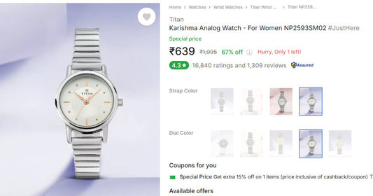 Titan watch flat 68%. Off (25-11-24)