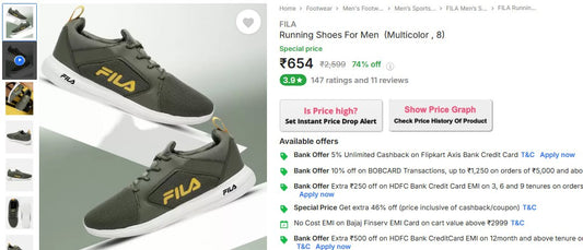 74% Off -FILA Running Shoes For Men At Rs.654 (25-11-24)