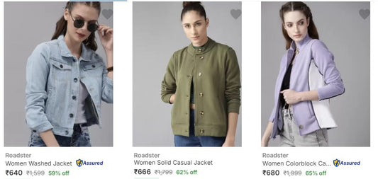 Roadster Women Jackets Upto 65% Off (28-11-24)