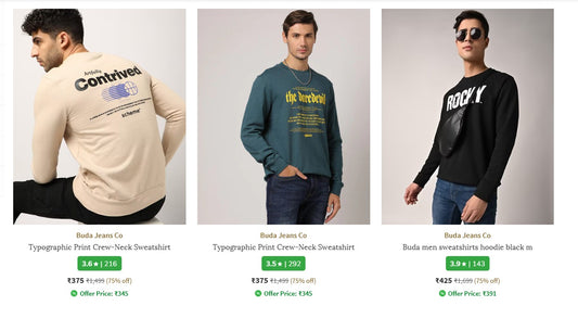 ✅ Sweatshirts from ₹429 : (29-11-24)