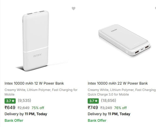 Intex Power Banks upto 75% Off From Rs.649 (01-12-24)