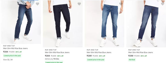 Men's Jeans From ₹284 (07-12-24)