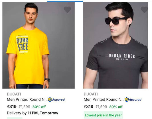 Ducati Men's T-Shirts @ 80% Off (14-12-24)