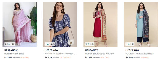 Upto 90% Off on HERE&NOW Women Clothing (18-12-24)