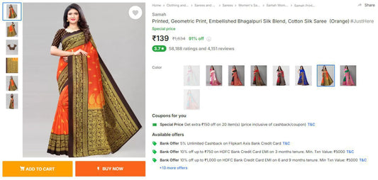 Women's Saree at @139. (18-12-24)
