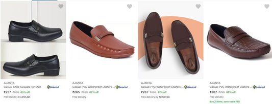 Flipkart| Ajanta Men's Casual Shoes 62% Off From ₹257