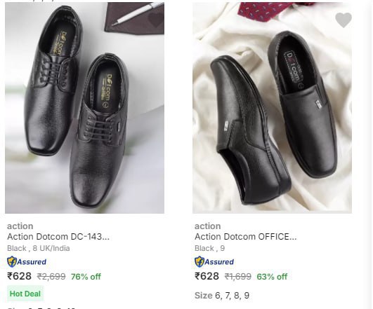 Action Mens Formal Shoes Upto 76% Off
