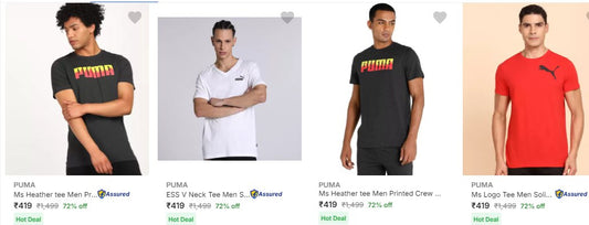 Flipkart Puma Men's T Shirts Upto 72% Off | Scroll some down🔥🔥