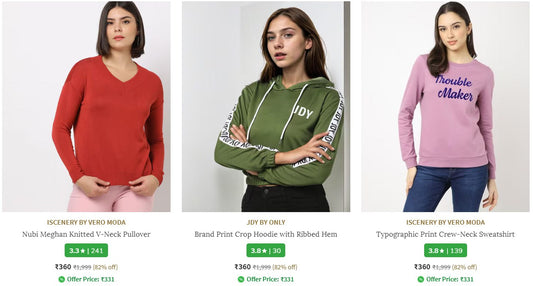 Upto 82% Off Vero Moda & Only Women's Clothing