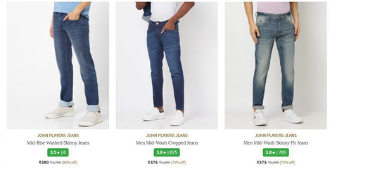 AJIO : Upto 80% Off On John Players Clothing.