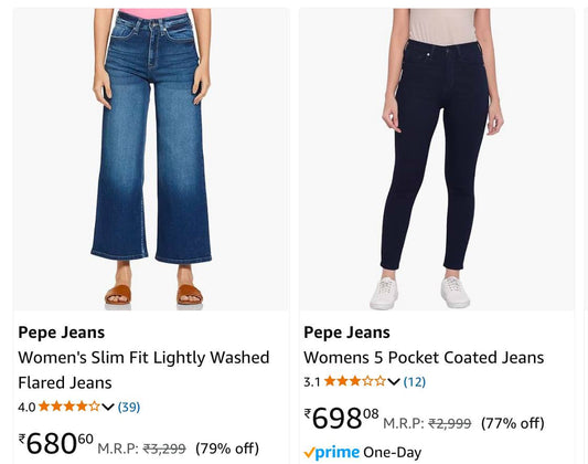 Upto 87% Off On Pepe Jeans