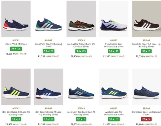 AJIO LOOT - Adidas Shoes @ Flat 75% Off