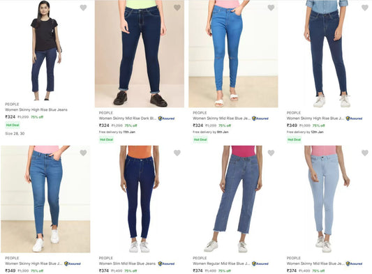 Women's Jeans from ₹324