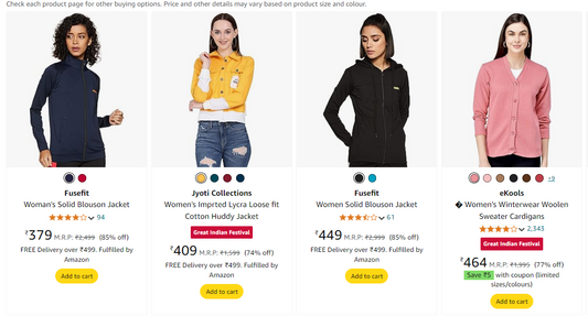 Amazon| Upto 92% Off On Amazon Brand Clothing.  Jackets