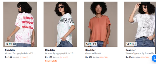 Myntra Loot : T-Shirts Starts at Rs.99.