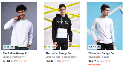 🌟Myntra : Upto 84% Off On The Indian Garage Co Clothing. (17-12-24)