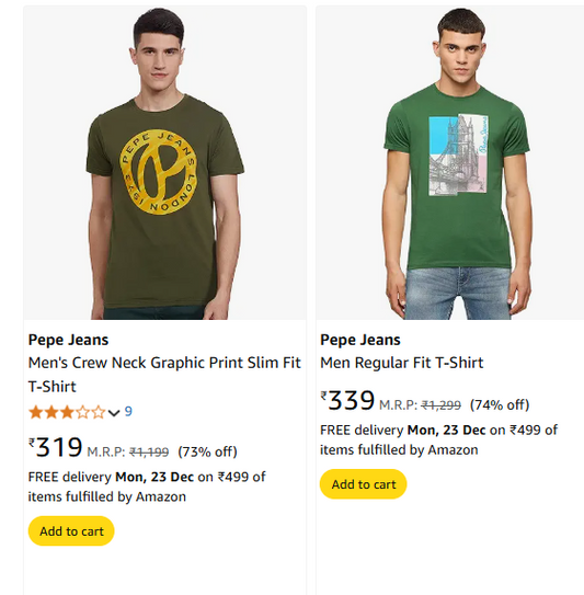 Upto 89% Off On Pepe Jeans Clothing. (19-12-24)