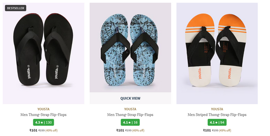 Yousta FLIP FLOPS From ₹101