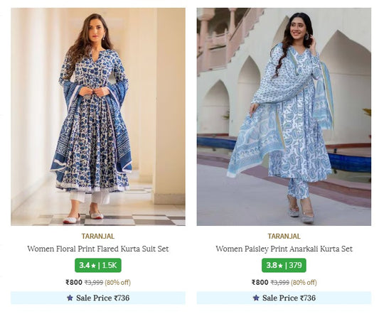 80 % OFF🔥🔥 Women Printed Kurtas