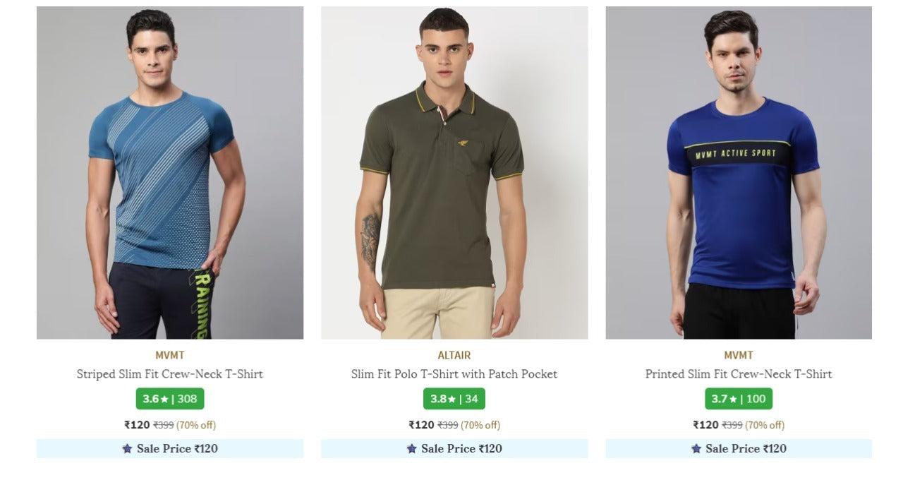 🔥 AJIO Loot : Men's t-shirt Starts @₹100 only. GRAB fast ⏩ 😀